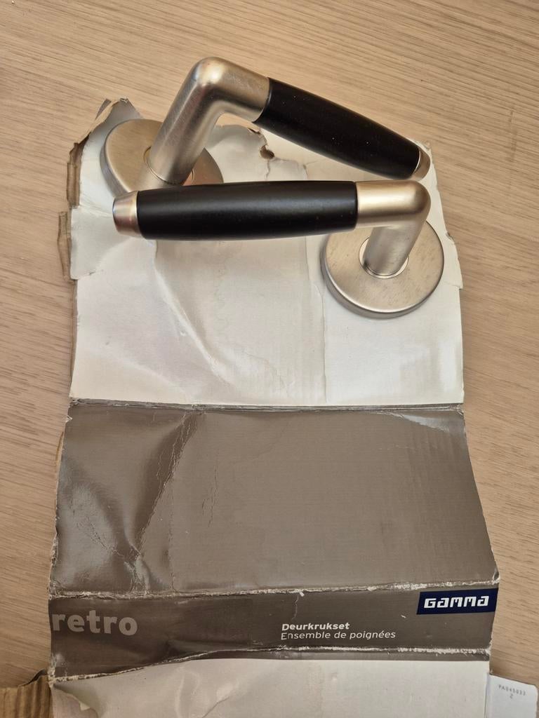 Gamma retro deurkrukset 2 stuks beschadigde verpakking, Ophalen of Verzenden, Nieuw, Rvs, Klink of Kruk