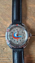 Vintage Russisch Polshorloge - Vostok Komandirskie Air Force, Overige merken, Staal, Polshorloge, Ophalen of Verzenden