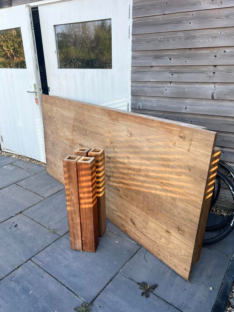 Grote eettafel (opknapper) 220x100 cm, Ophalen, Gebruikt, 100 tot 150 cm, 200 cm of meer