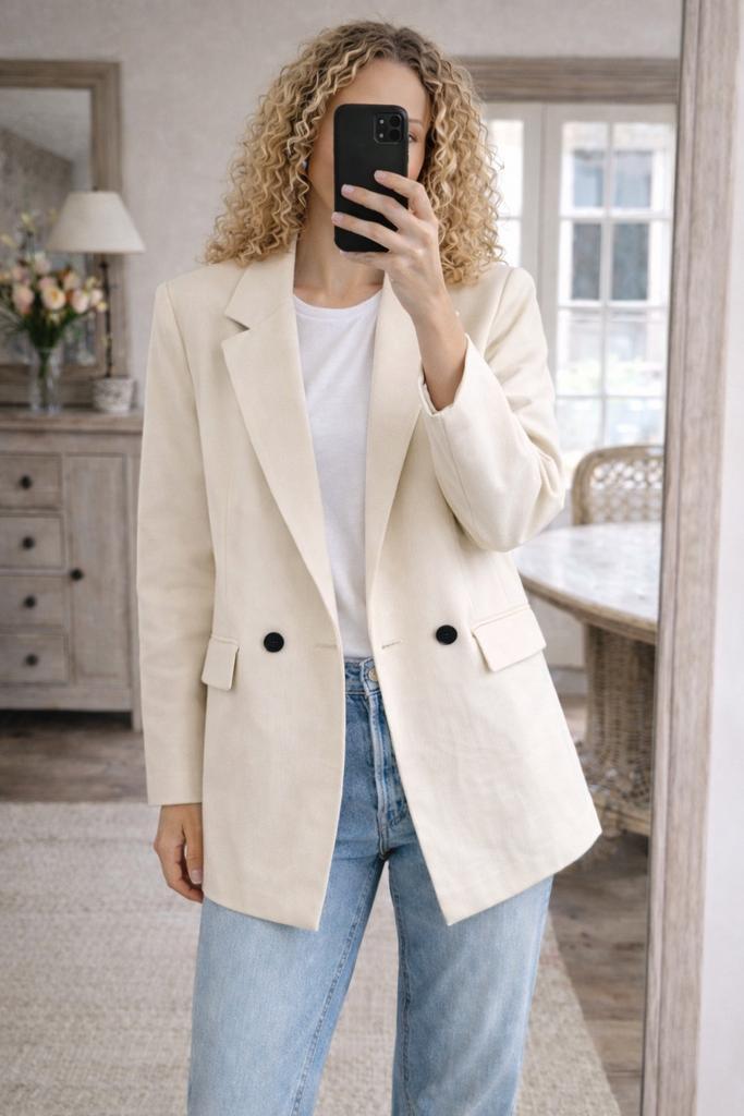 Nieuw - Oversized Blazer van Pull & Bear in maat M, Kleding | Dames, Jasjes, Kostuums en Pakken, Nieuw, Jasje, Maat 38/40 (M)