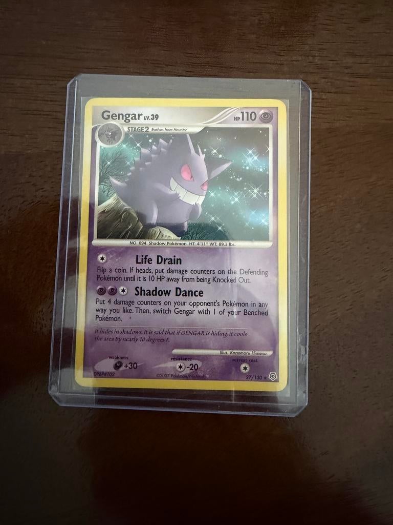 Gengar 27/130 Pokémon Kaart 2007, Ophalen of Verzenden, Zo goed als nieuw, Losse kaart, Foil