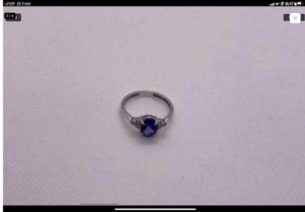 Ring goud met diamanten en tanzaniet, Nieuw, Ophalen of Verzenden, 17 tot 18, Dame