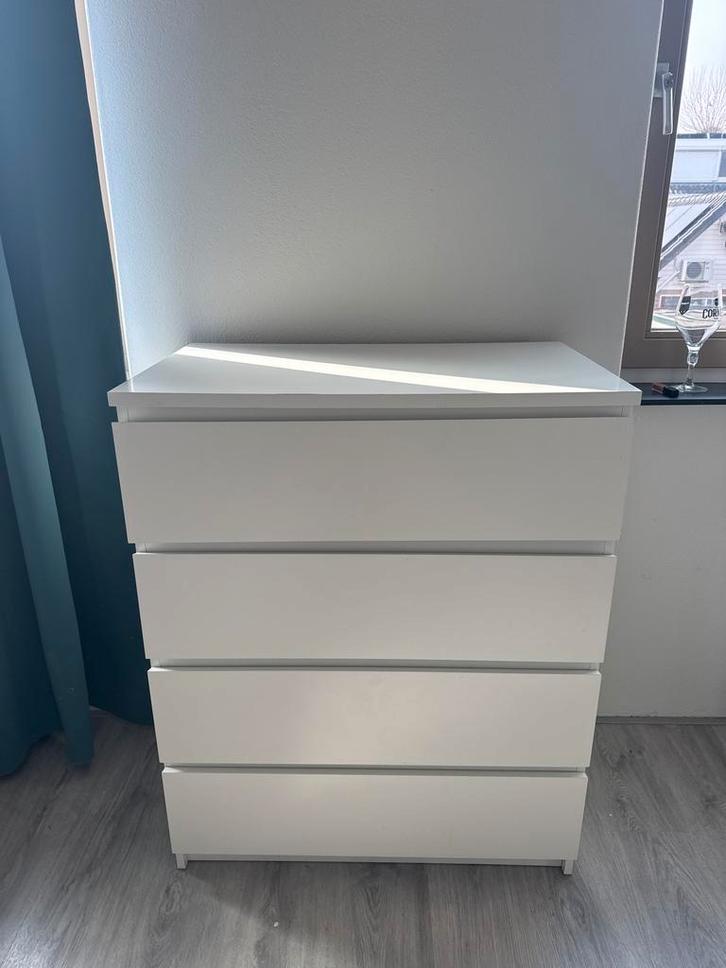 Ikea ladekast met 4 lades - wit, Huis en Inrichting, Kasten | Ladekasten, Gebruikt, 100 tot 150 cm, 50 tot 100 cm, 25 tot 50 cm