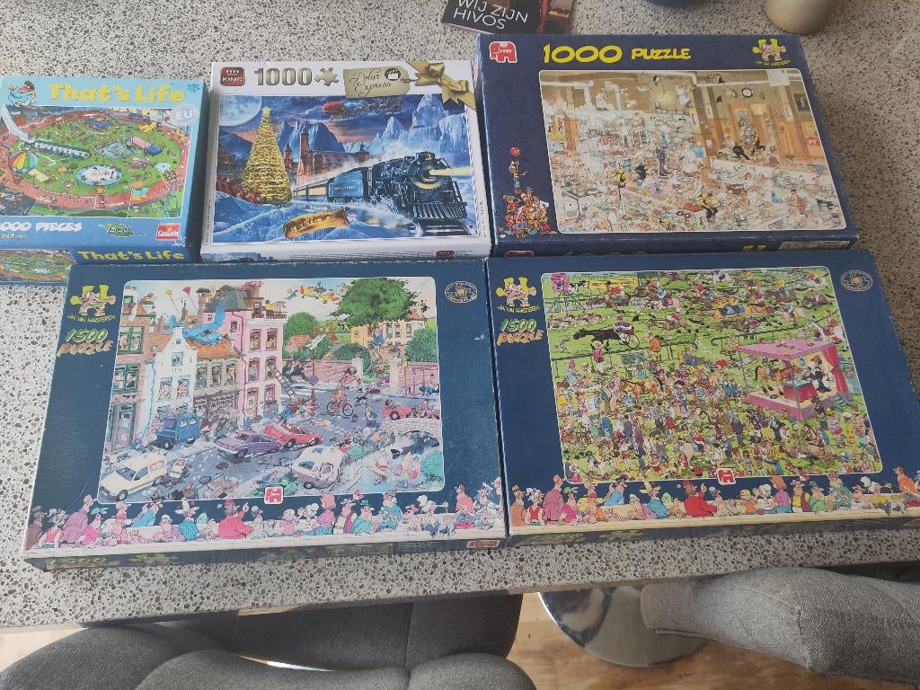 5 puzzels, Ophalen, 500 t/m 1500 stukjes, Gebruikt, Legpuzzel
