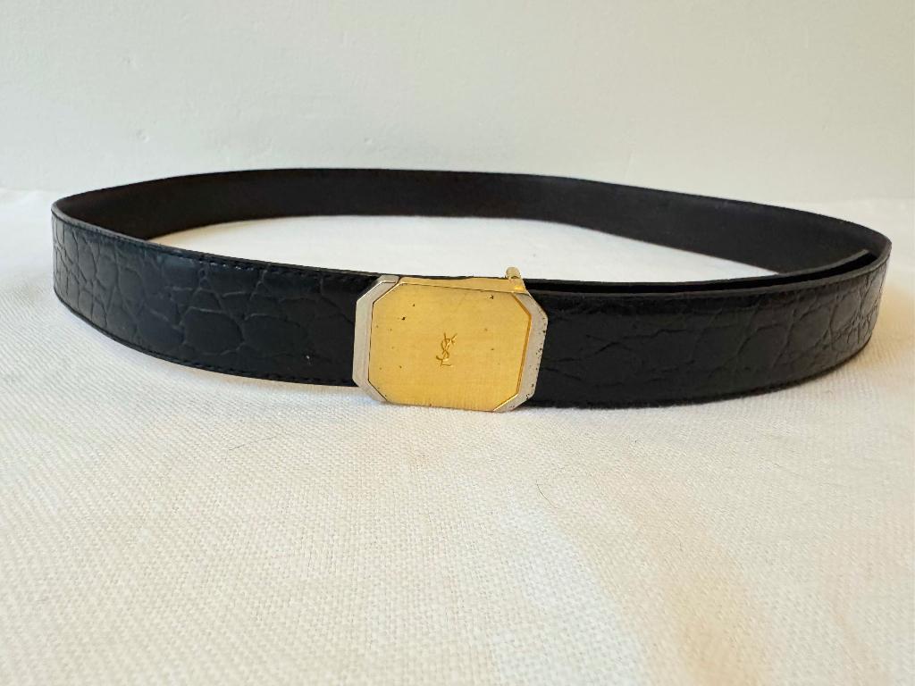 YSL heren riem leer 95 cm, Kleding | Heren, Riemen en Ceinturen, Ophalen of Verzenden, Zwart, 95 tot 105 cm