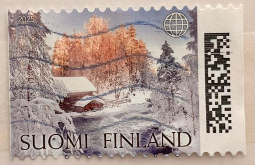 Postzegel Finland 2025 Winterse stroomversnelling, Verzenden, Finland, Gestempeld