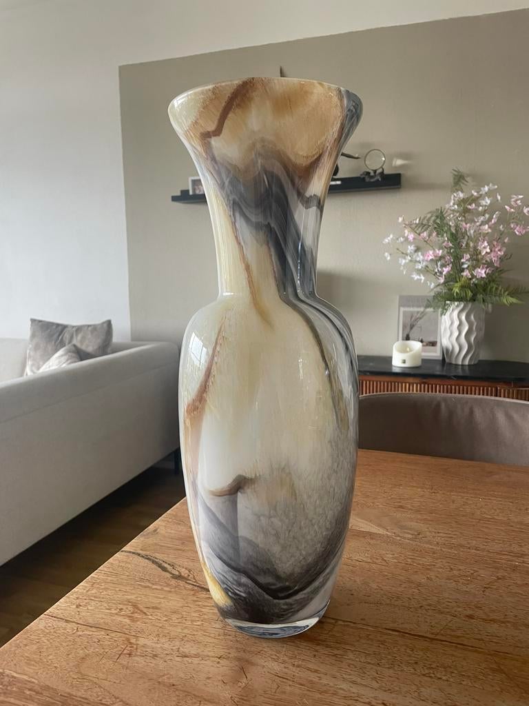 Design glazen vaas 50 cm hoog, Overige kleuren, 50 tot 75 cm, Ophalen of Verzenden, Glas