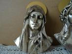 Stel antieke of vintage plaquettes reliëfs Maria Jezus 14cm, Ophalen of Verzenden