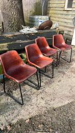 Lederen stoeltjes, Huis en Inrichting, Ophalen, Gebruikt, Bruin, Leer