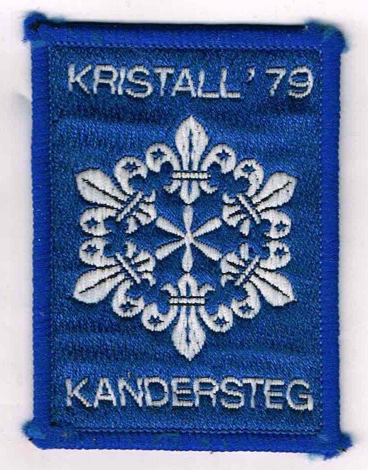 scouting Wereld Jamboree Kamp 1979 Kandersteg Zwitserland, Verzamelen, Scouting, Ophalen of Verzenden, Gebruikt, Embleem, Speld of Insigne