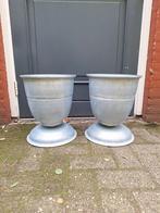 Mooie zinken bloempot, Ophalen, Rond, Metaal, Minder dan 40 cm
