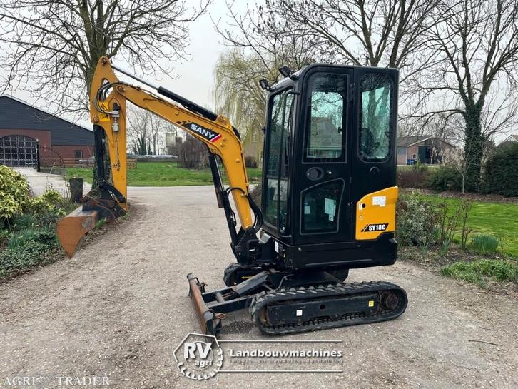 2022 Sany SY18C slechts 720 uur!!, Zakelijke goederen, Machines en Bouw | Kranen en Graafmachines, Graafmachine, Ophalen of Verzenden