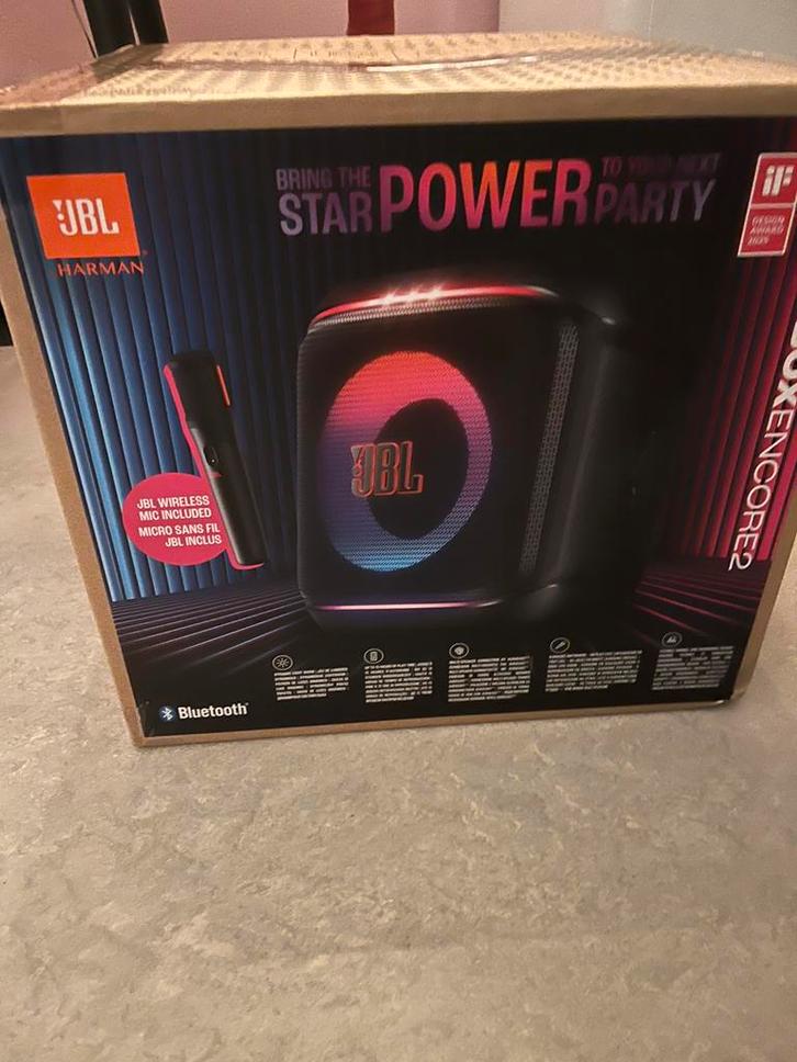 JBL partybox encore 2 met microfoon, Audio, Tv en Foto, Karaoke-apparatuur, Nieuw, Complete set, Ophalen of Verzenden