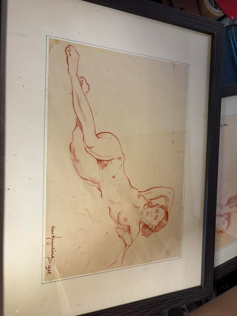 Kees Heynsius 1890-1981 Fraaie Naaktstudie (1935) Genummerd, Antiek en Kunst, Kunst | Tekeningen en Foto's, Verzenden