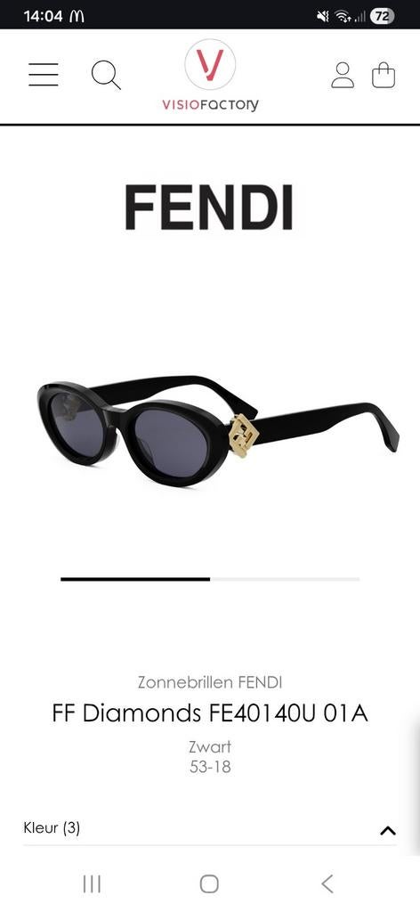 FENDI ROMA dames zonnebril nieuw in doos incl certificaat, Sieraden, Tassen en Uiterlijk, Zonnebrillen en Brillen | Dames, Ophalen of Verzenden