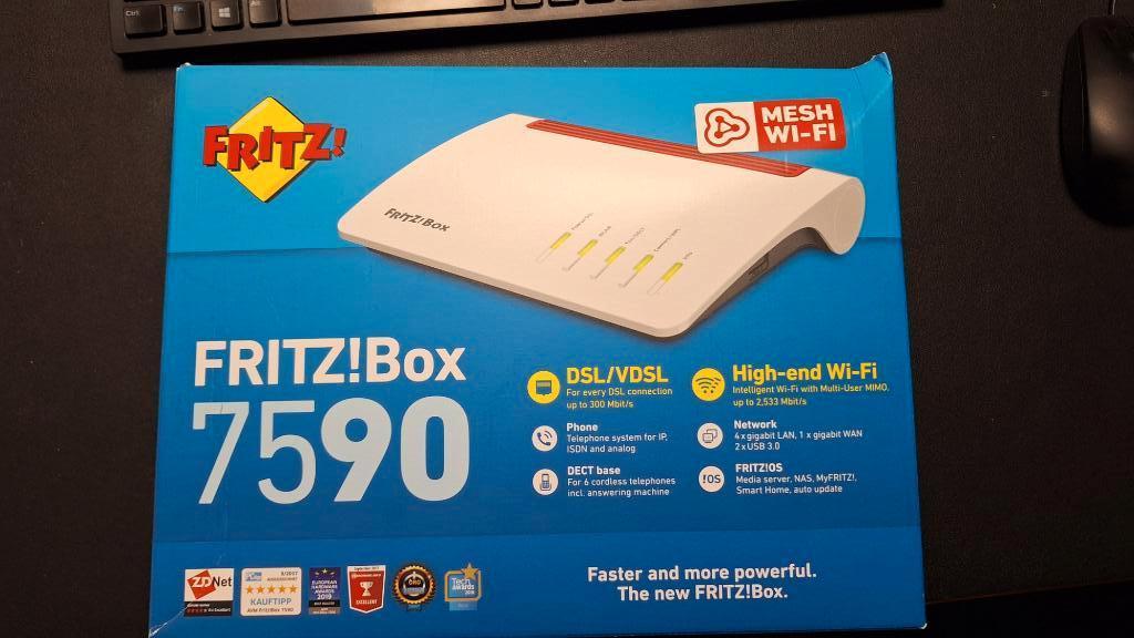 Fritzbox 7590, Computers en Software, Routers en Modems, Verzenden, Nieuw, Router met modem, Fritz!box