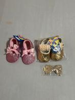 Baby schoentjes set: roze glitter & gouden bloemen, Kinderen en Baby's, Babykleding | Schoentjes en Sokjes, Ophalen of Verzenden