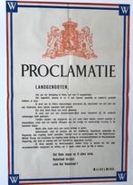 Poster PROCLAMATIE Wilhelmina, Ophalen of Verzenden, Overige soorten, Nederland, Foto of Poster