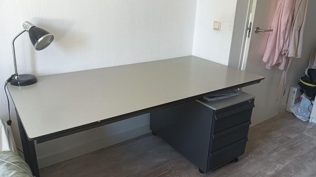 Bureau 160x80 met ladenblok, Huis en Inrichting, Bureaus, Ophalen, Overige typen, Gebruikt, Metaal