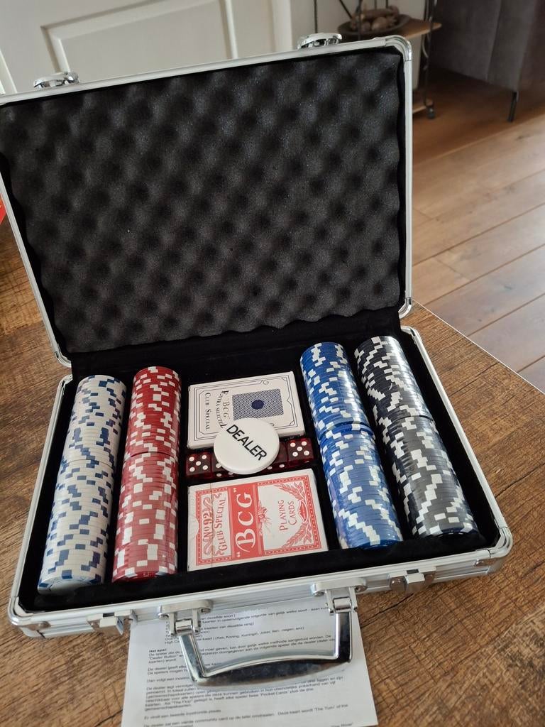 Poker set in metalen koffer  nieuw, Ophalen of Verzenden