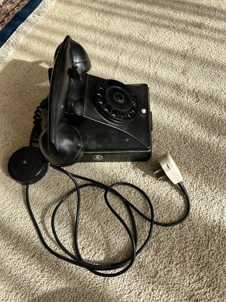 telefoontoestel vintage zwart draaischijf, Telecommunicatie, Ophalen, Gebruikt, Met draaischijf
