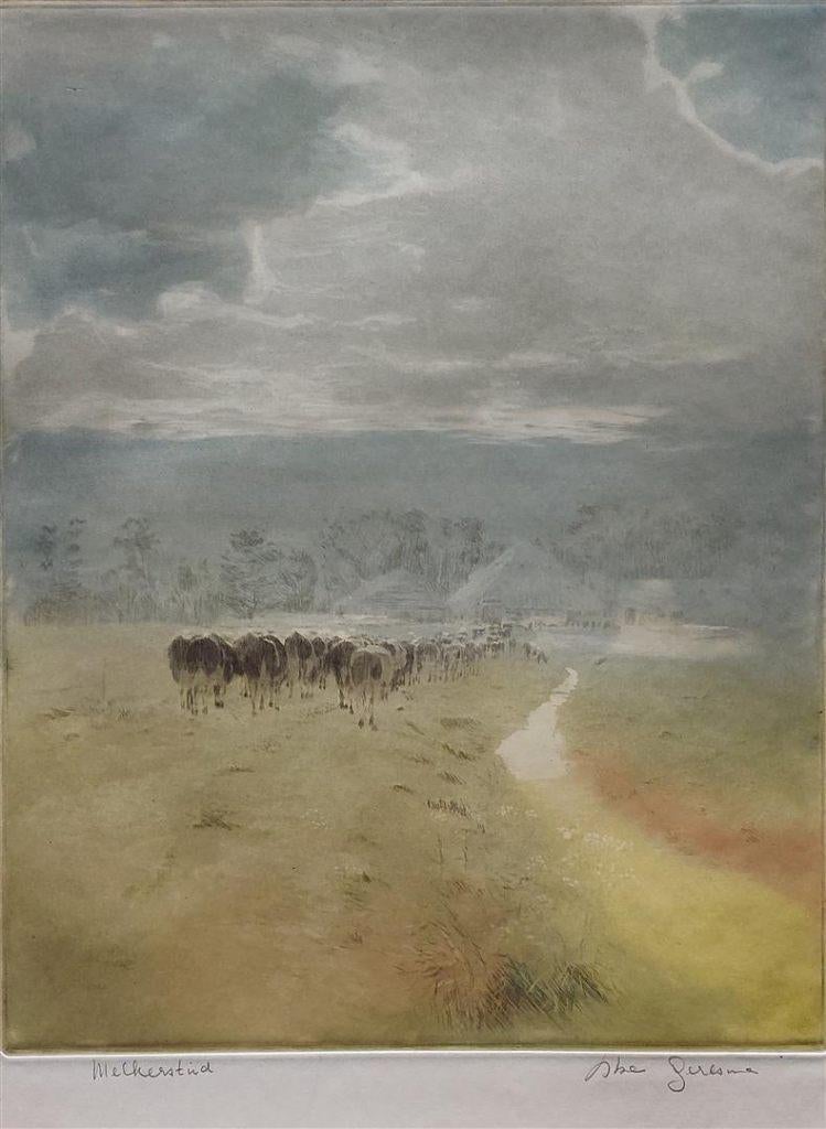 Kleuren ets 2 x en 2 x monoprint Abe Gerlsma, Antiek en Kunst, Kunst | Schilderijen | Klassiek, Ophalen