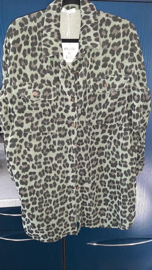 Nieuw rib jasje met panterprint - mintgroen/zwart, Ophalen of Verzenden, Nieuw, Maat 46/48 (XL) of groter, Groen