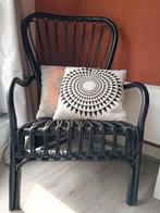 Zwarte rieten stoel, Huis en Inrichting, Stoelen, Ophalen, Gebruikt, Zwart, Riet of Rotan