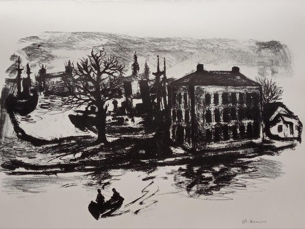 Mart Kempers litho Marine etablissement jaren 60/70, Ophalen of Verzenden