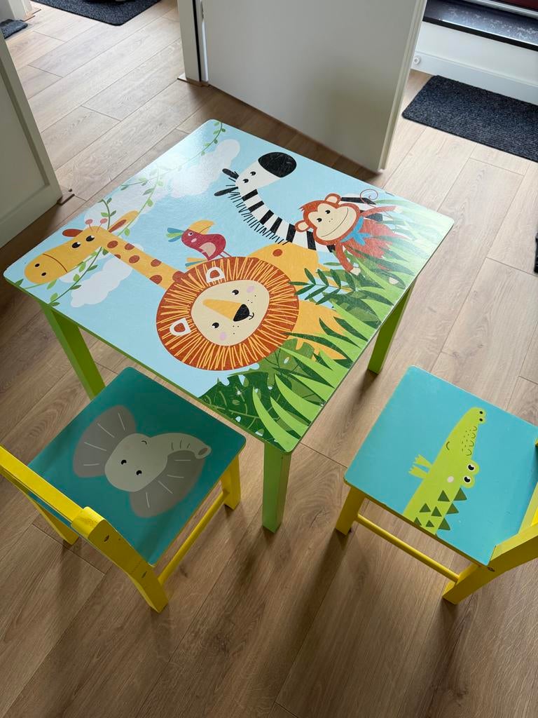 Kinder tafel met stoeltjes, Ophalen, Gebruikt, Tafel(s) en Stoel(en)