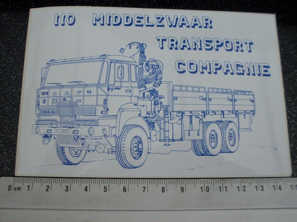 sticker 110 middelzwaar transport compagnie daf 46 truck, Verzenden, Zo goed als nieuw, Bedrijf of Vereniging