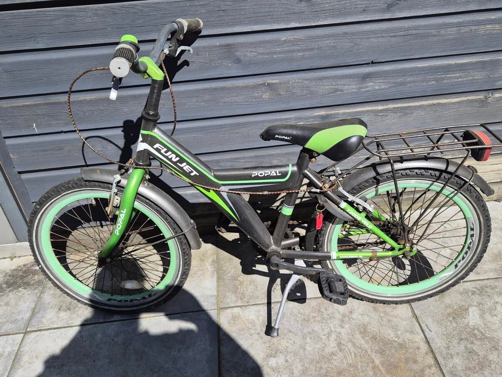 Opknapper Popal Fun Jet Kinderfiets 20 inch - Zwart/Groen, Ophalen, Gebruikt, 20 inch of meer