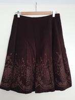 Esprit gevoerde bruine rok fijne rib met bloemmotief 36, Bruin, Ophalen of Verzenden, Zo goed als nieuw, Maat 36 (S)