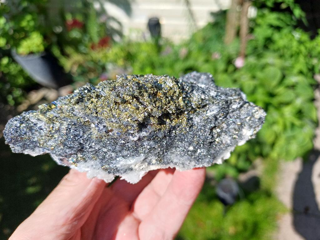 D10-3 ChalcoPyriet Sfaleriet Madan Bulgarije #collectie#verz, Ophalen of Verzenden, Mineraal