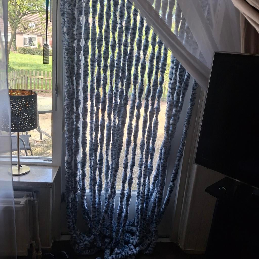 Deur gordijn (kattenstaart ), Ophalen, Nieuw, Blauw, 50 tot 100 cm