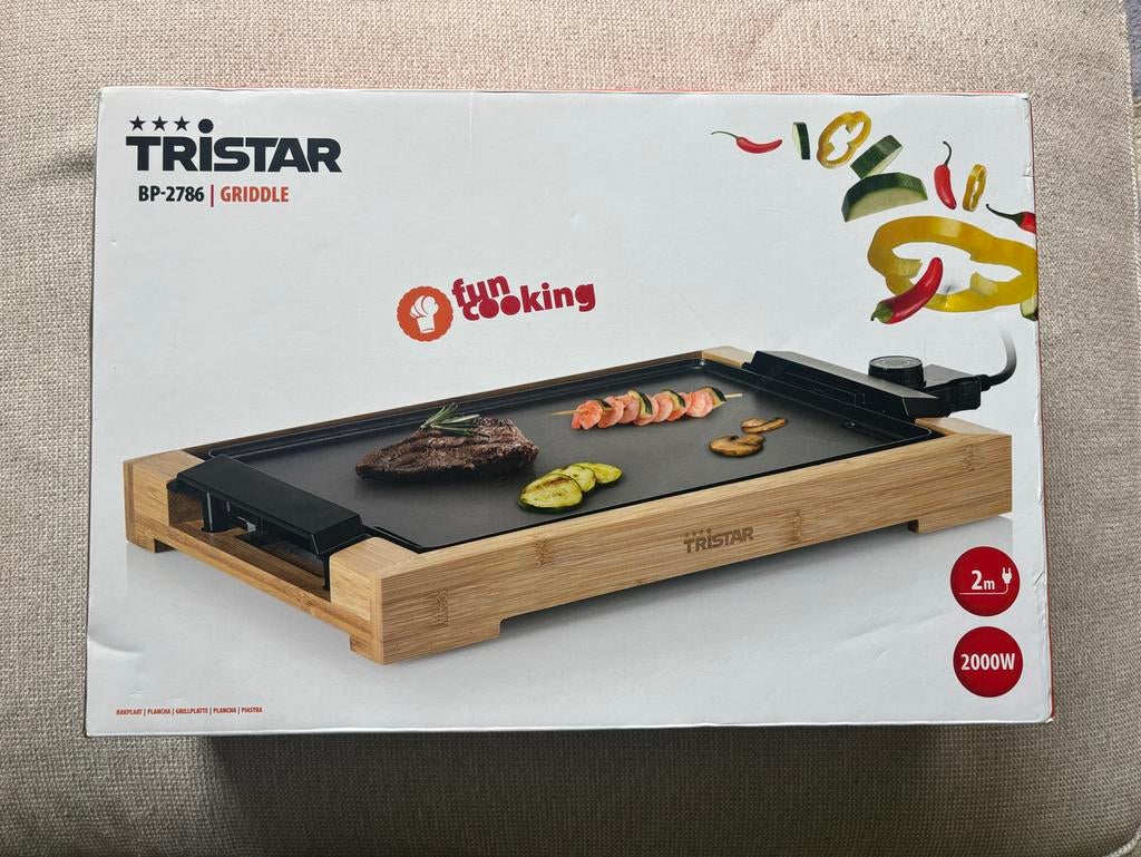 Tristar BP-2786 Griddle - Elektrische Bakplaat, Ophalen of Verzenden, Vaatwasmachinebestendig, Nieuw, Tafelgrill