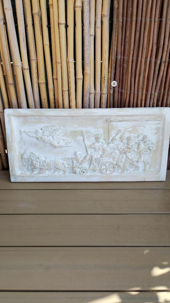 Oude houten kist plaquette " Triomf van Achilles", Ophalen of Verzenden, Zo goed als nieuw