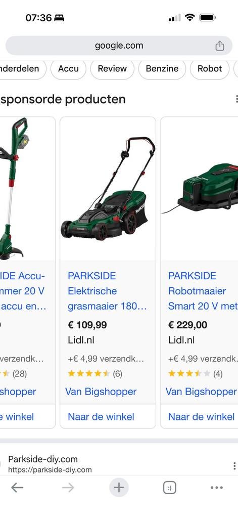 Parkside grasmaaier, Ophalen of Verzenden, Zo goed als nieuw