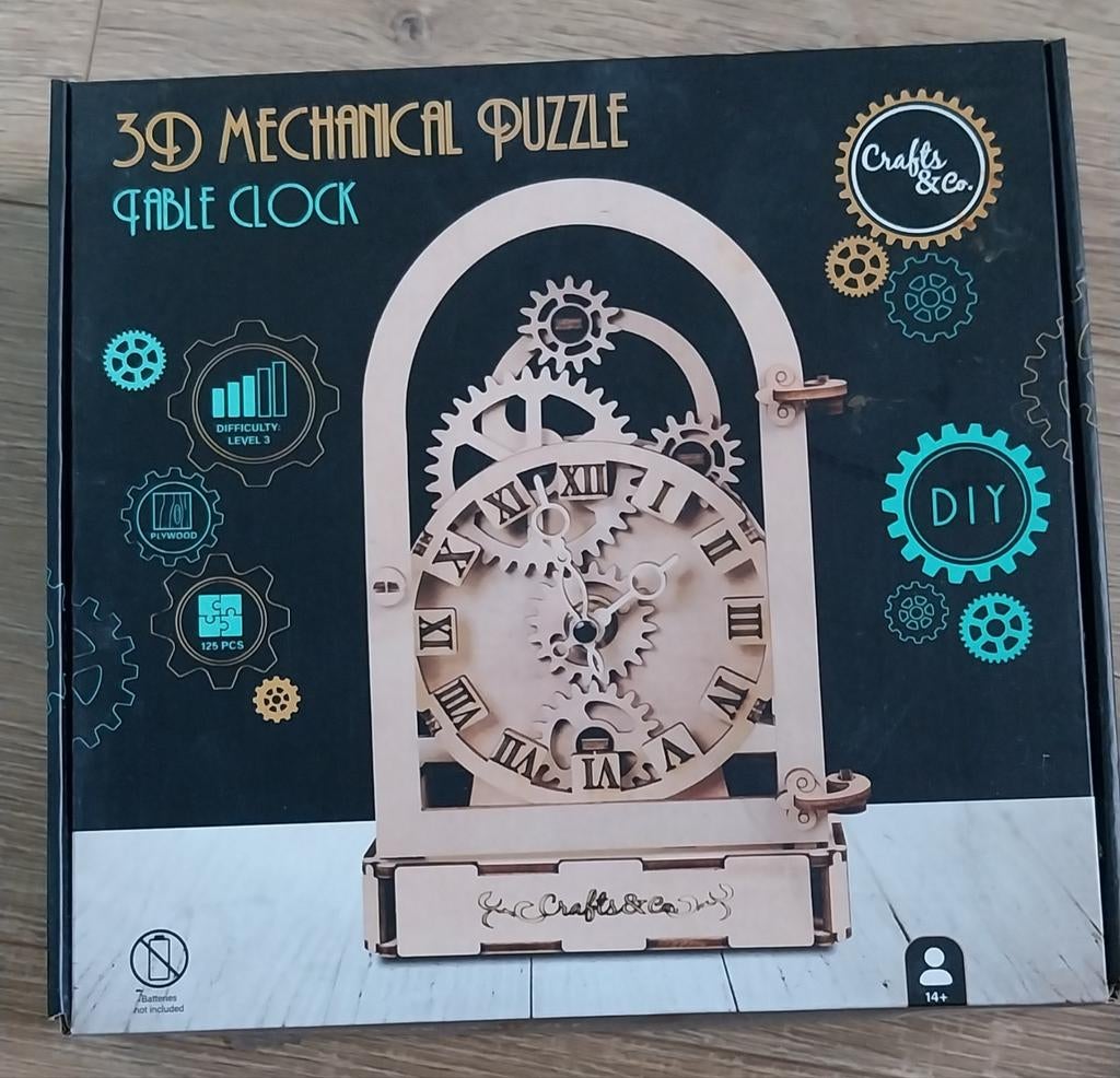 3D Mechanische Puzzel Tafelklok - Crafts & Co. DIY, Overige thema's, Educatief, Overige merken, Knutselset