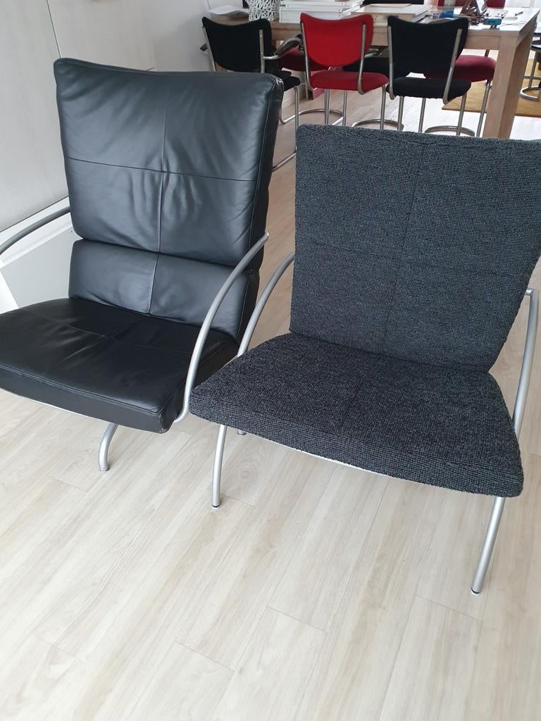 Harvink Leren Draaifeuil en1 van stof, 75 tot 100 cm, Ophalen of Verzenden, Zo goed als nieuw, 75 tot 100 cm