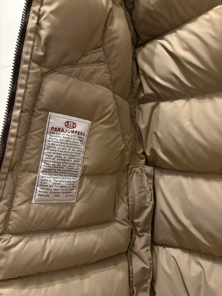 Originele parajumpers long bear jas, beige, maat XS z.g.a.n., Ophalen of Verzenden, Zo goed als nieuw, Maat 34 (XS) of kleiner