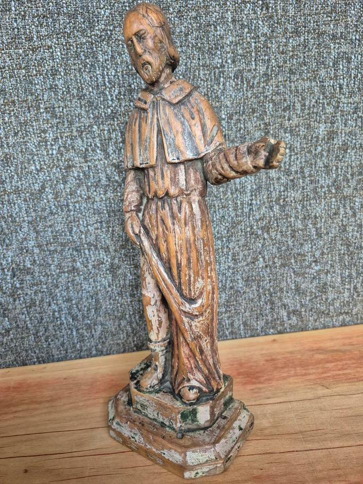 18e eeuws Sint Rochus heiligenbeeld, Antiek en Kunst, Kunst | Beelden en Houtsnijwerken, Ophalen of Verzenden