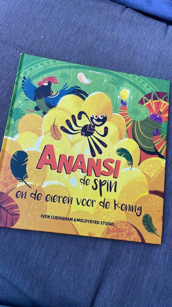 Anansi de spin en de eieren voor de koning (zeer netjes!), Ophalen of Verzenden, Zo goed als nieuw, Fictie algemeen