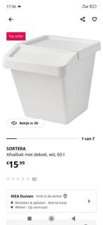 3x IKEA SORTERA afvalbak 60L - Zo goed als nieuw, Ophalen of Verzenden