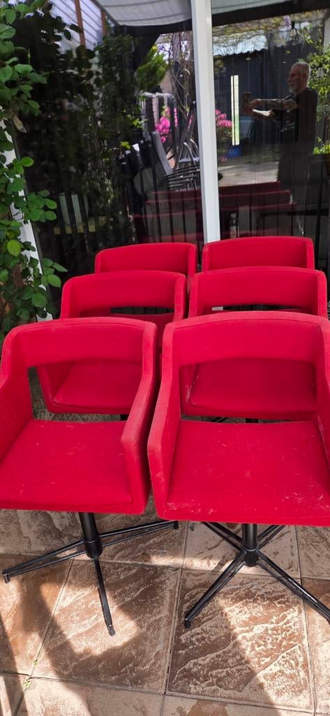 Rode keuken/eetstoelen, Ophalen, Gebruikt, Stof, Vijf, Zes of meer stoelen