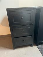 2 zwarte nachtkastjes, Ophalen, Gebruikt, 50 tot 100 cm, 3 of 4 laden