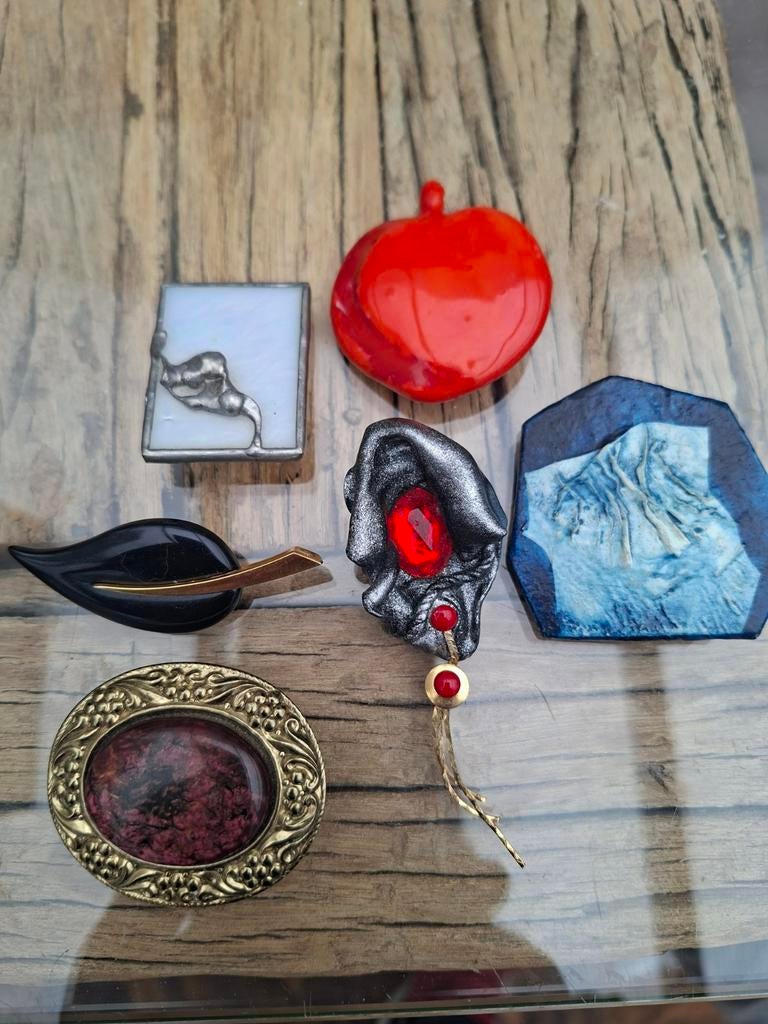 Kleine verzameling vintage broche, Ophalen, Zo goed als nieuw, Overige materialen