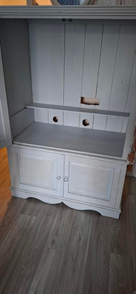 Witte opbergkast met 4 deuren en planken, Huis en Inrichting, Kasten | Overige, Ophalen, Gebruikt