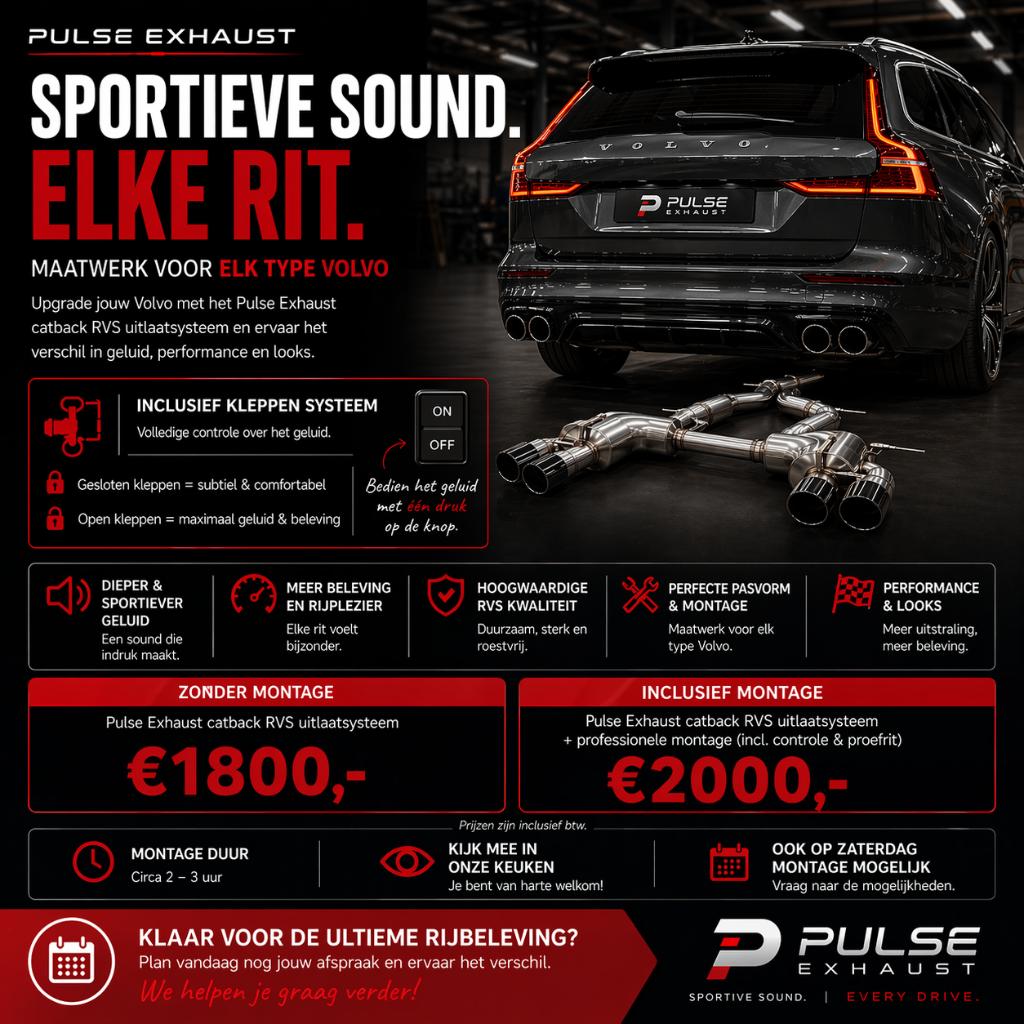 Catback systeem V60 2019-2024 Heico look, Ophalen of Verzenden, Nieuw, Volvo