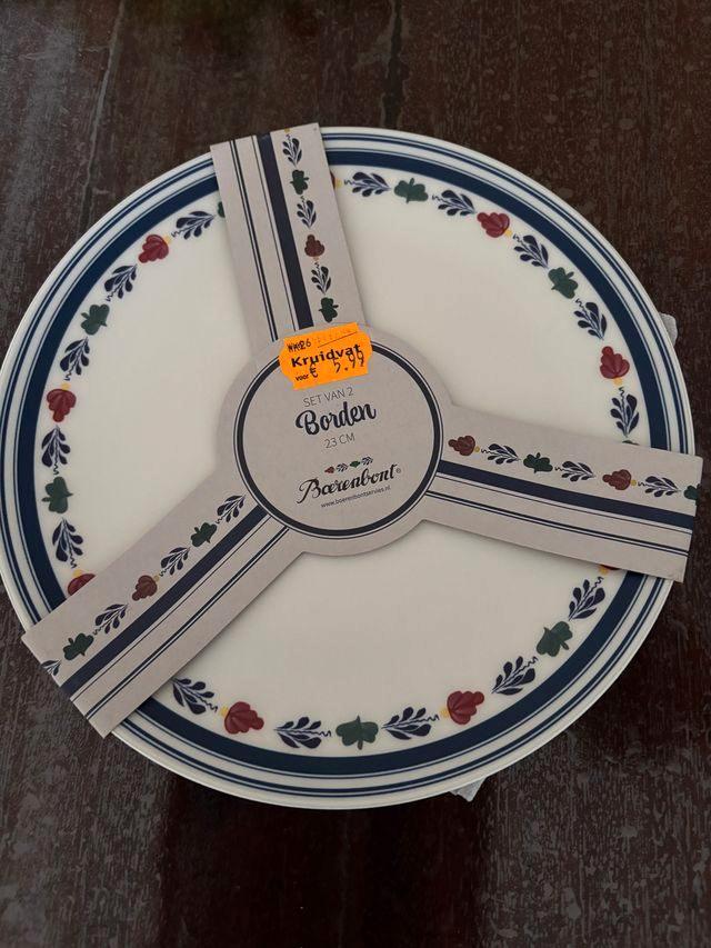 NIEUW: Boerenbont set 2 kunststof borden Boerenbond, Huis en Inrichting, Keuken | Servies, Nieuw, Bord(en), Boerenbont, Overige materialen
